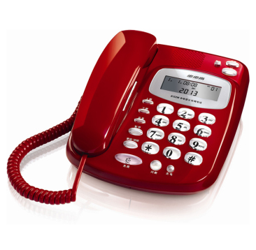 步步高HCD6132有绳电话机 座机 大夜光按键 大铃声 圆润造型经典家用 来电显示 防雷 红色