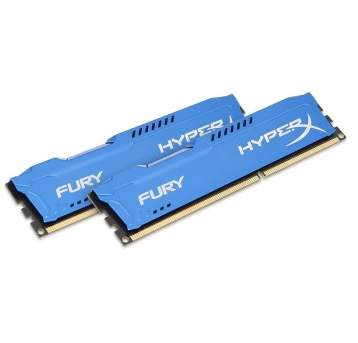金士顿(Kingston)骇客神条 Fury系列 DDR3 1600 8GB(4GBx2)台式机内存(HX316C10FK2/8)蓝色