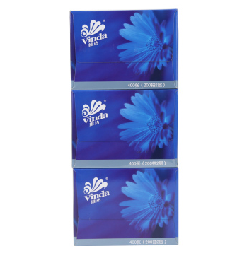 维达Vinda蓝色经典梦幻2层盒装抽纸面巾纸卫生纸巾餐巾纸200抽x3盒 /提V2046B