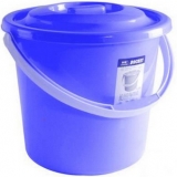国产30cm欧式带盖手提式清洁水桶(蓝)