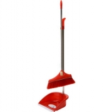 好媳妇 高品质不锈钢杆簸箕套装 扫帚扫把B002-4红色