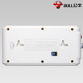 公牛（BULL）GN-216 6位3孔总控开关电源插座插线板超功率保护 3米